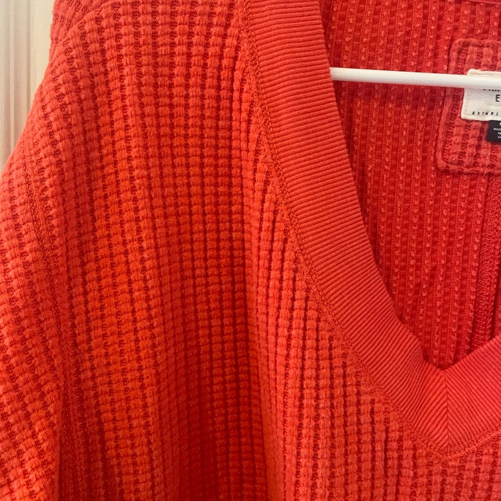 American Eagle Outfitters V-Neck Sweater - Bright Red - Picture 3 of 4